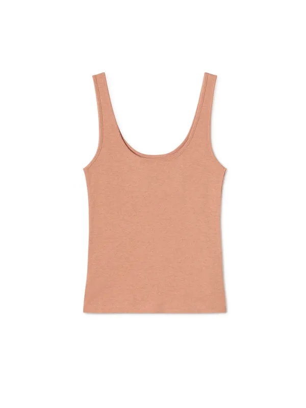 Recycled Rib Tank - Peach sold by TWOTHIRDS