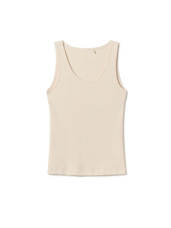 Organic Pointelle Tank - Ecru sold by TWOTHIRDS