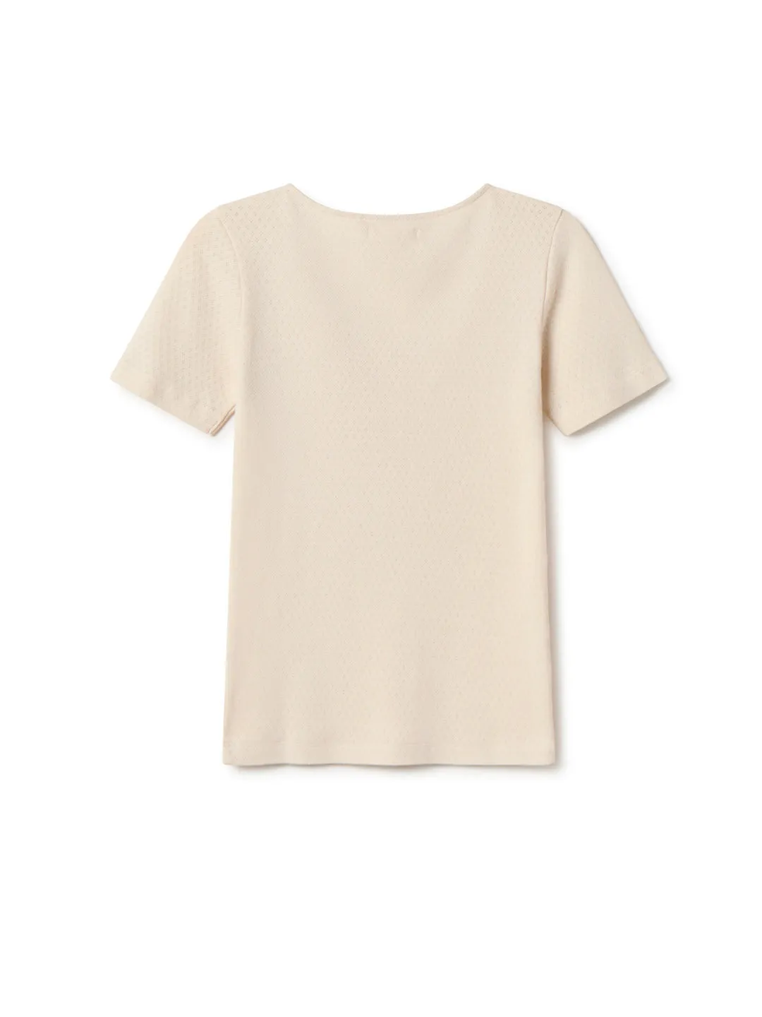 Organic Pointelle Tee - Ecru sold by TWOTHIRDS product image thumbnail 2