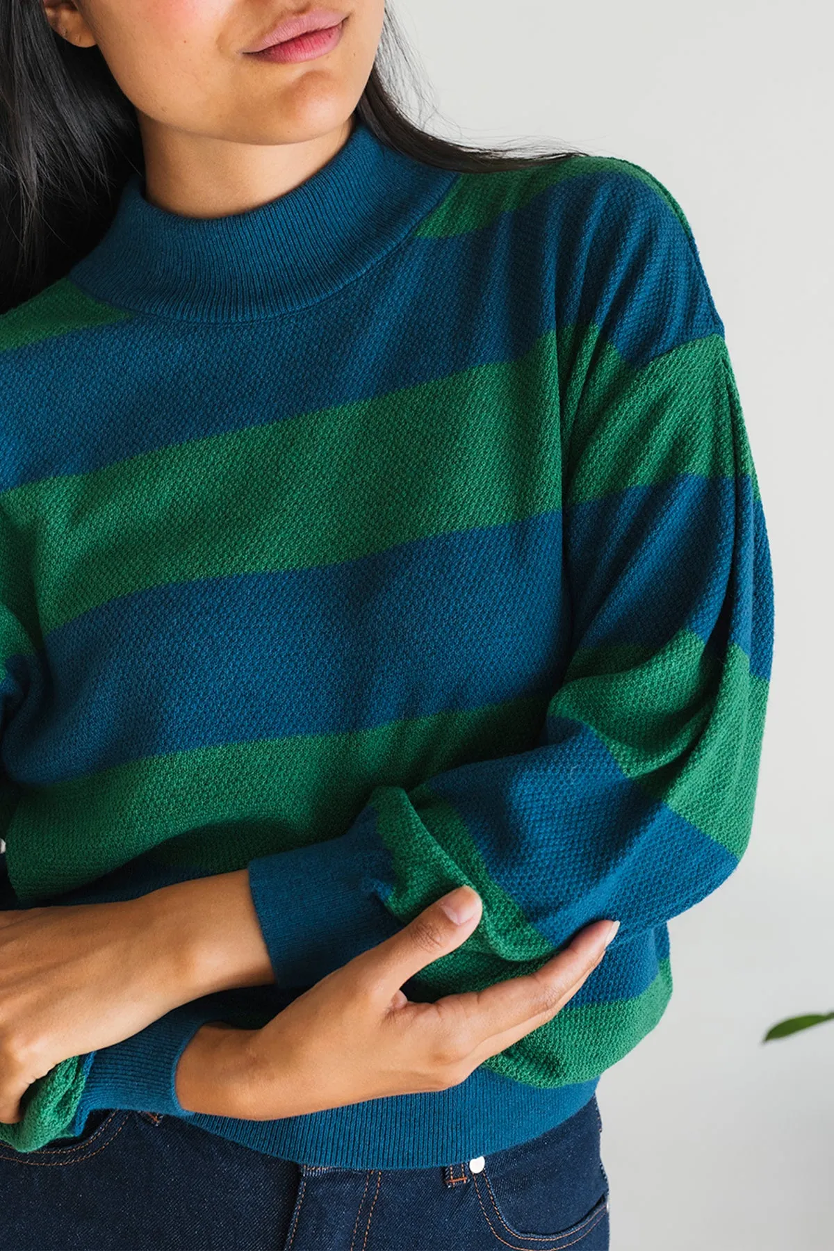 Sebastiana - Green Blue Stripes sold by TWOTHIRDS product image thumbnail 5