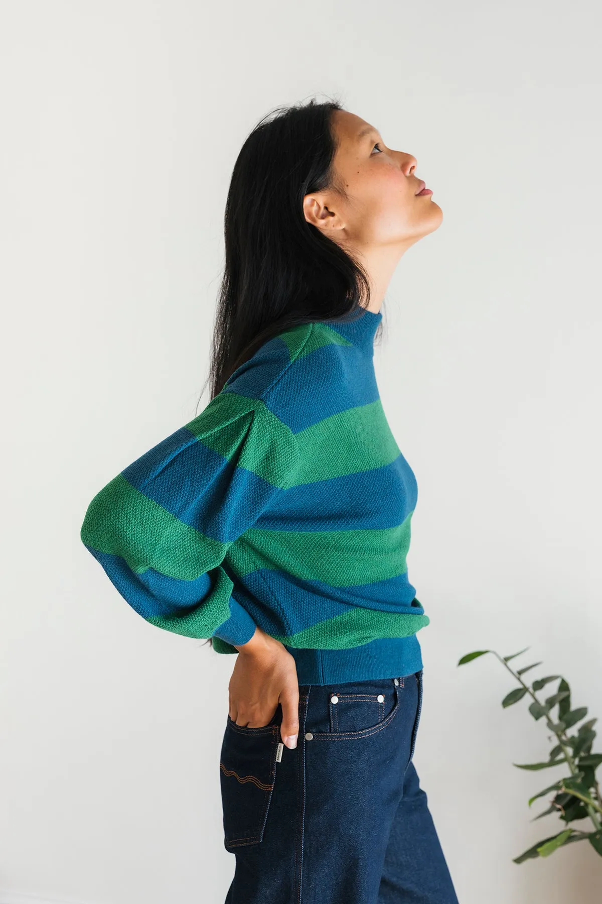 Sebastiana - Green Blue Stripes sold by TWOTHIRDS product image thumbnail 3