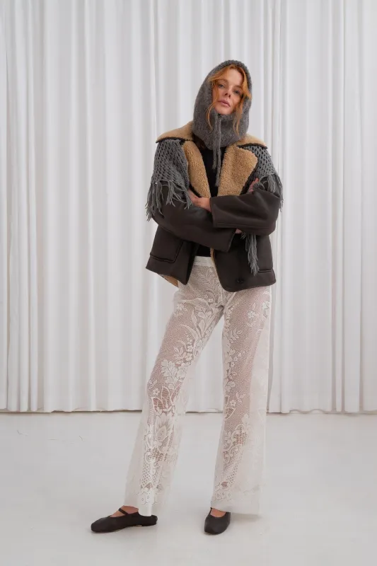 Spodnie koronkowe z firanki sold by Roboty Reczne