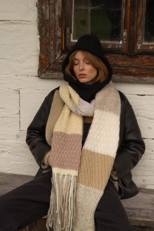 Szalik Oversize Patchwork Scarf sold by Roboty Reczne