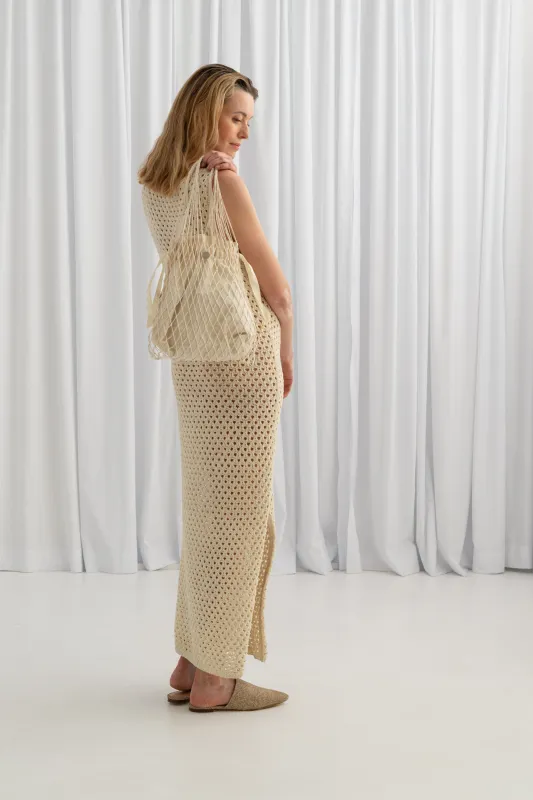 Siatka Linen Knotted Net Bag made by Roboty Reczne