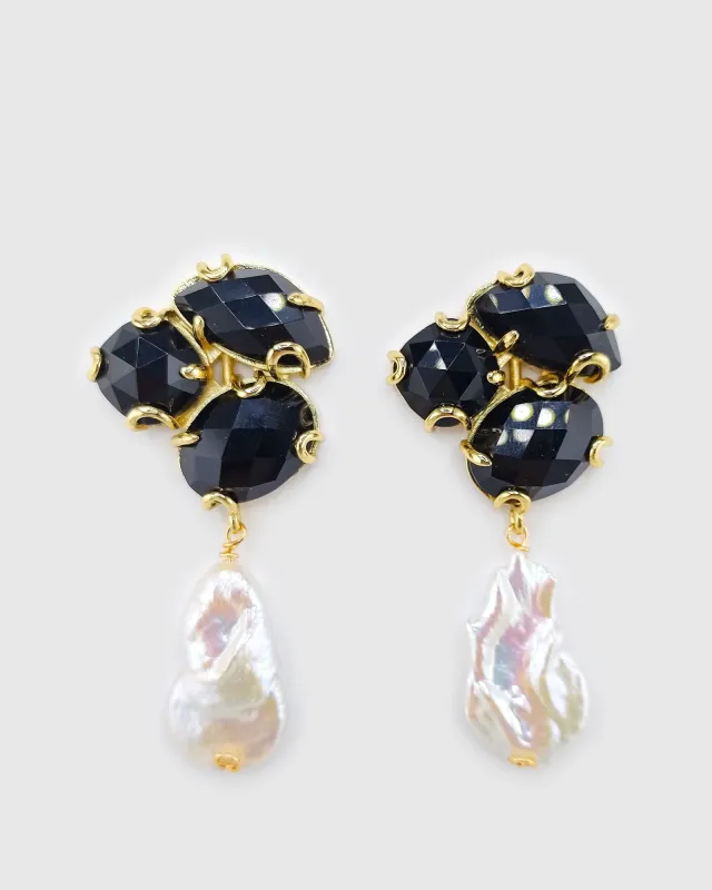 Miz Casa & Co Ophelia Earrings in Black Pearl made by Miz Casa & Co