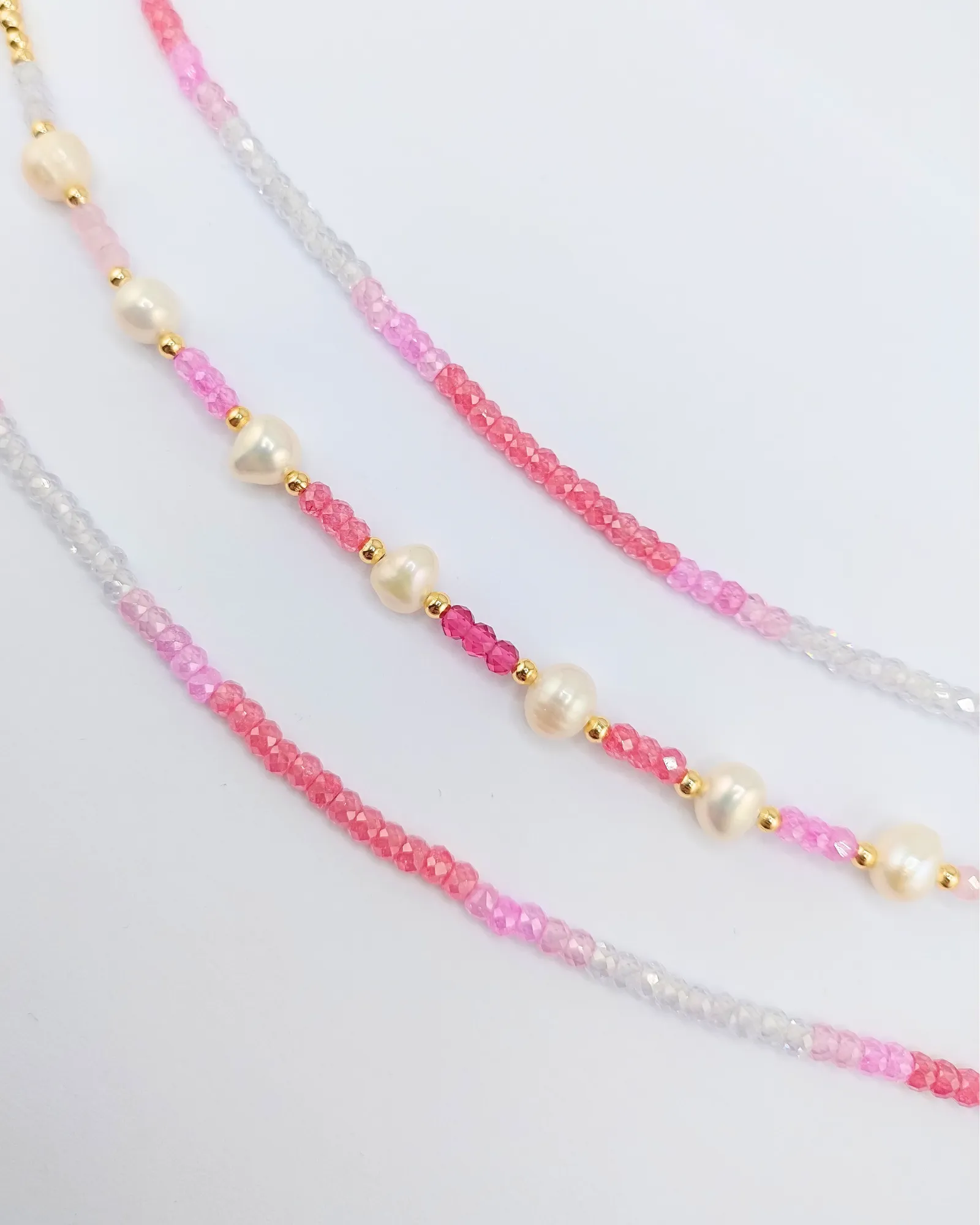 Miz Casa & Co Crystal Beaded Bracelet Stack Pink Multi Pearl sold by Miz Casa & Co product image thumbnail 2