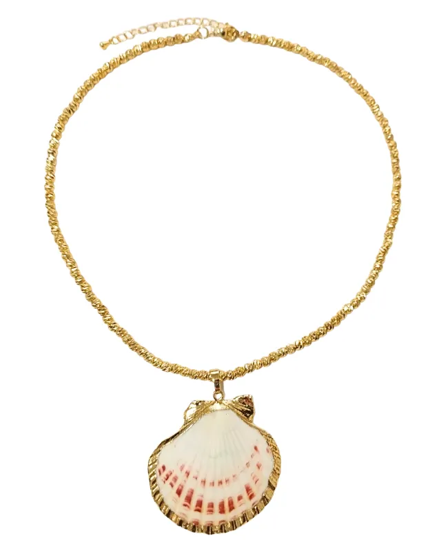 Miz Casa & Co Zella Shell Necklace Gold Pink sold by Miz Casa & Co