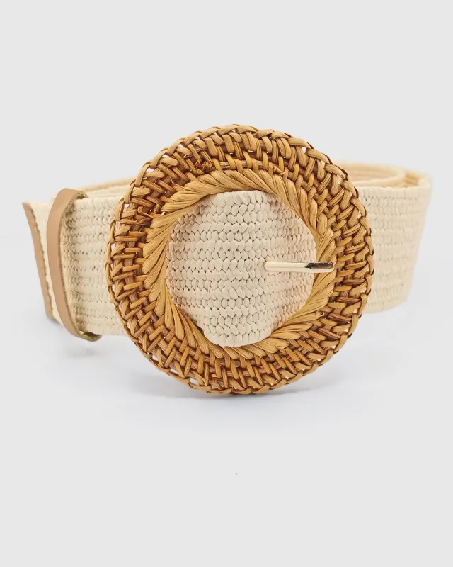 Miz Casa & Co White Rattan Woven Belt sold by Miz Casa & Co