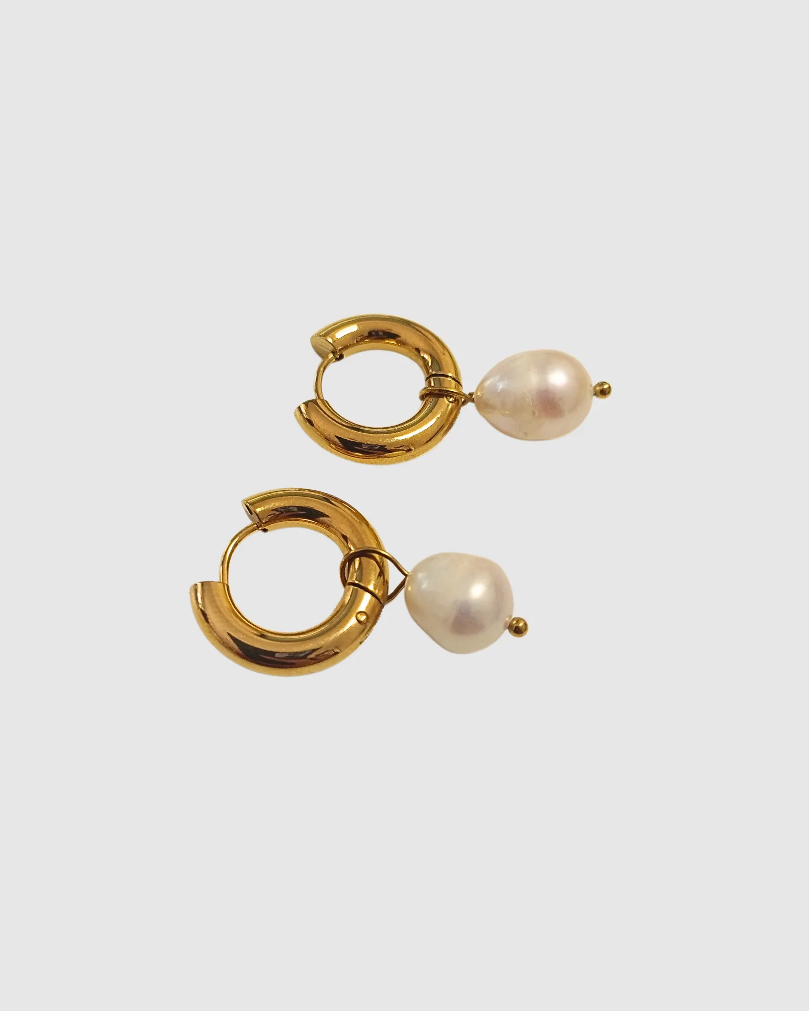Miz Casa & Co Sage Huggie Earrings Gold Pearl sold by Miz Casa & Co product image thumbnail 2