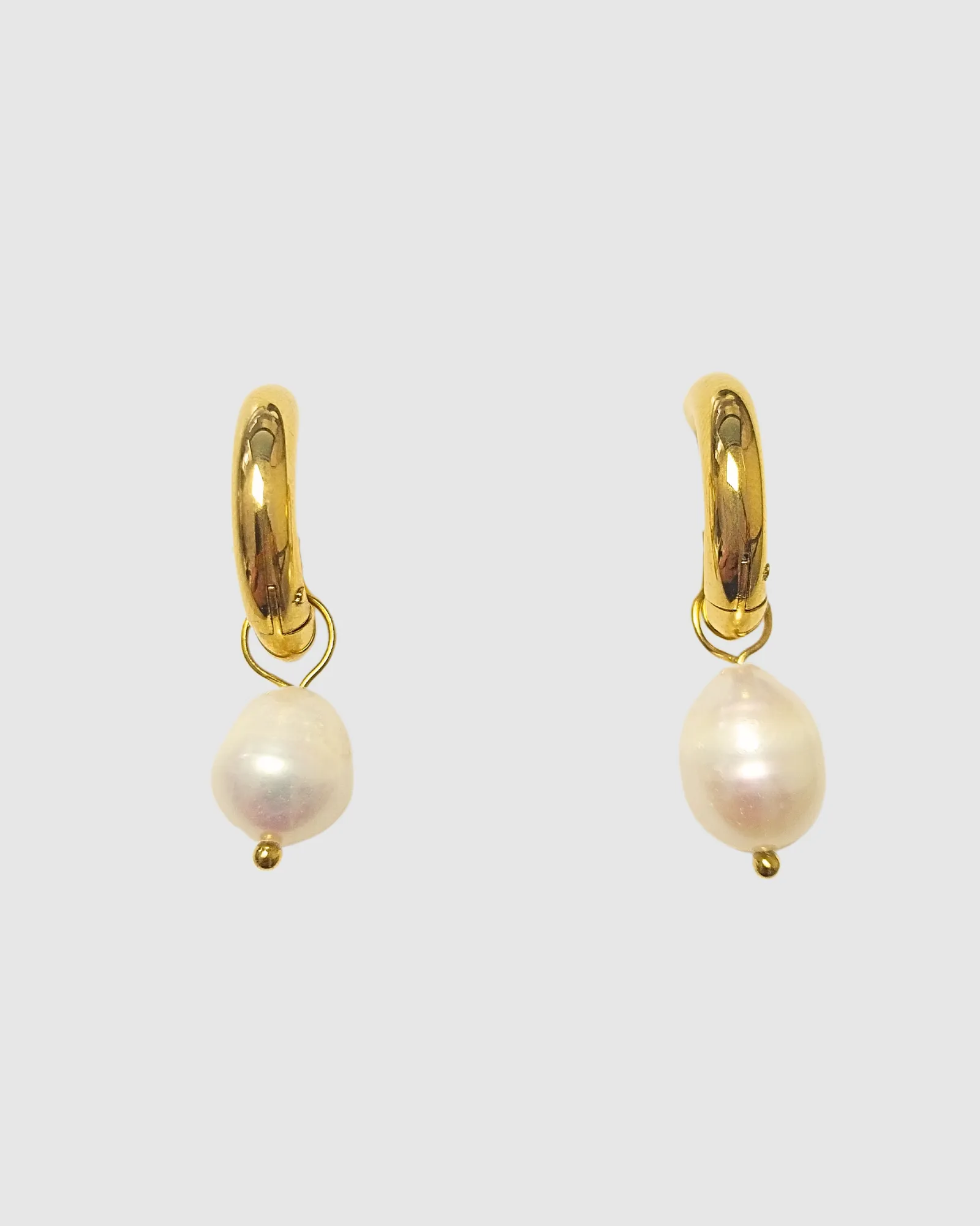 Miz Casa & Co Sage Huggie Earrings Gold Pearl sold by Miz Casa & Co