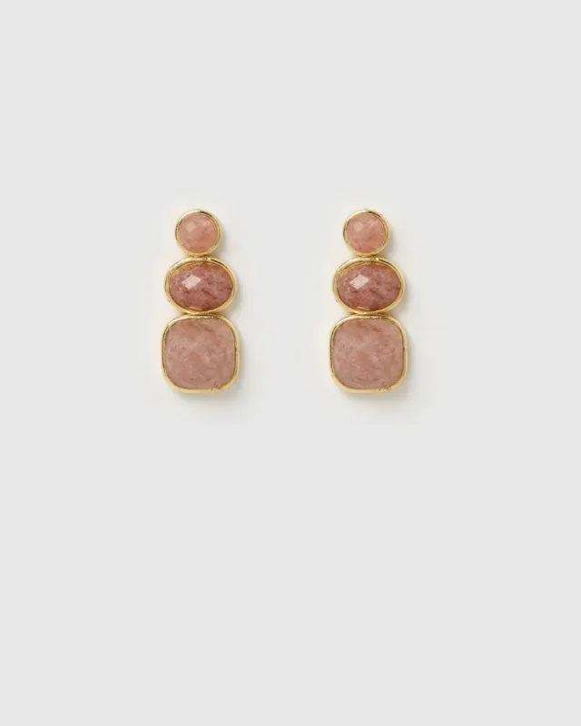 Miz Casa & Co Lux Stud Earrings Rose Quartz made by Miz Casa & Co