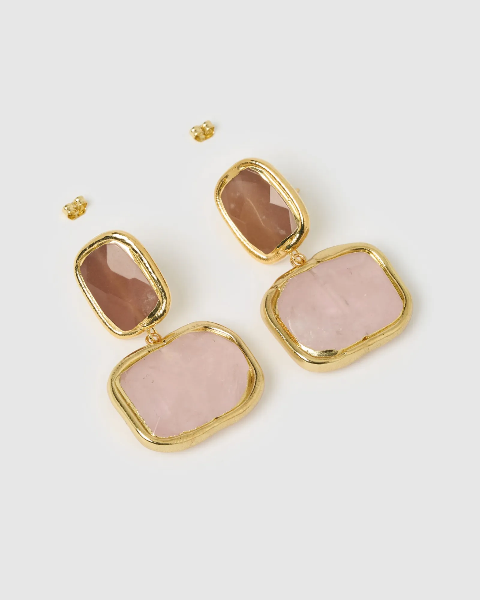 Miz Casa & Co Zola Earrings in Rose Quartz Gold sold by Miz Casa & Co product image thumbnail 2