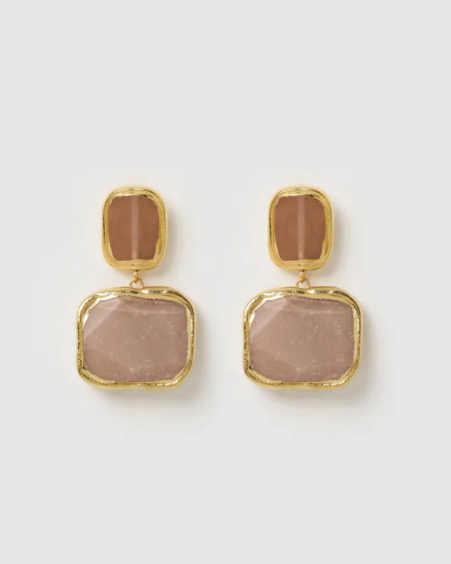 Miz Casa & Co Zola Earrings in Smokey Quartz Gold sold by Miz Casa & Co