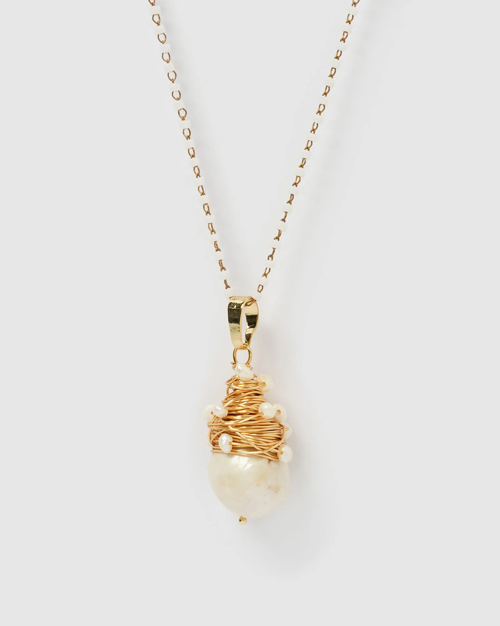 Miz Casa & Co Kelsey Necklace White Pearl sold by Miz Casa & Co