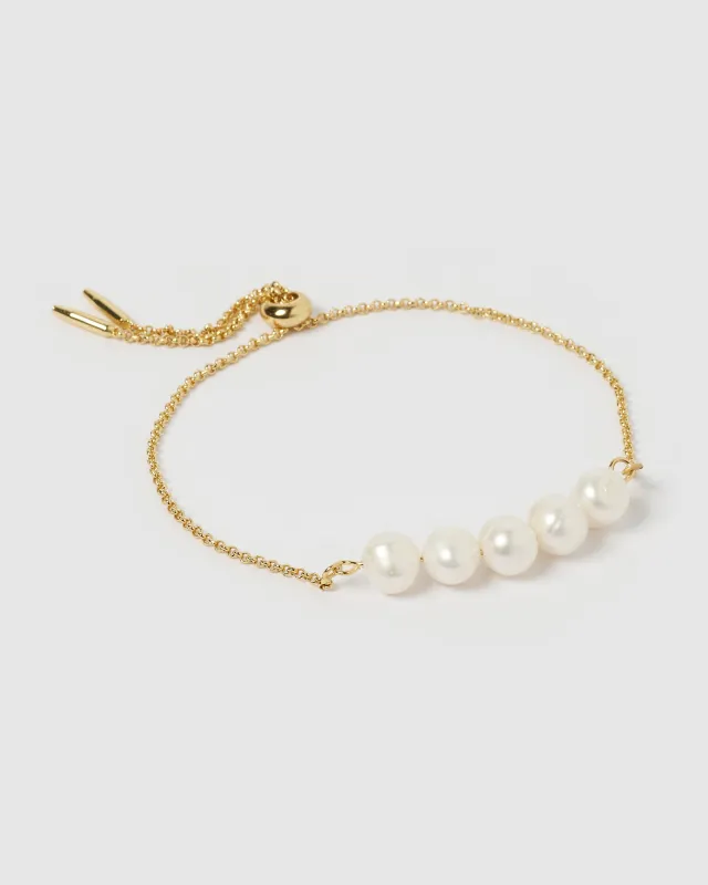 Miz Casa & Co Candice Bracelet Gold Pearl sold by Miz Casa & Co