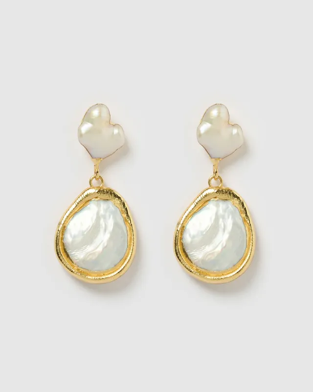 Miz Casa & Co Olivia Earring Gold Pearl sold by Miz Casa & Co