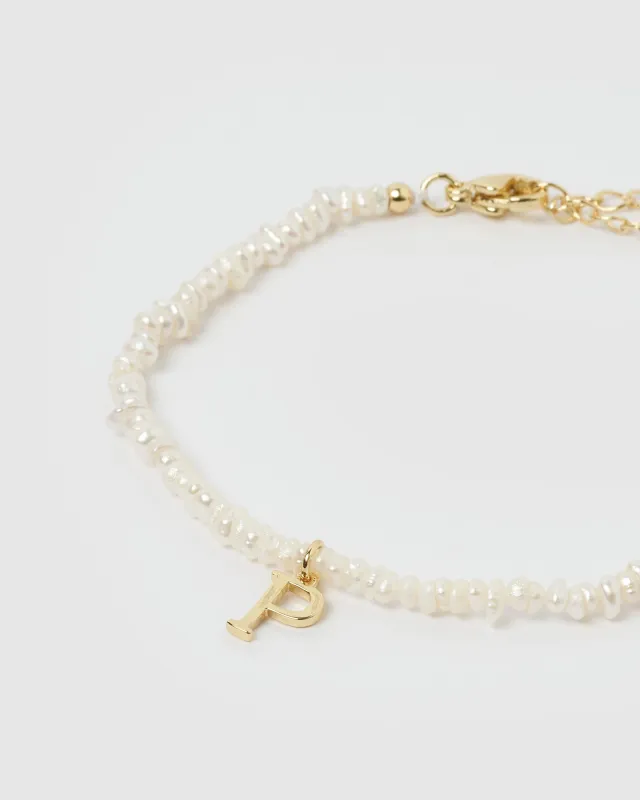 Miz Casa & Co Pearl Letter P Bracelet sold by Miz Casa & Co