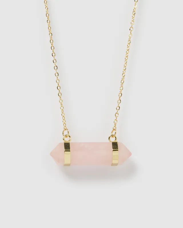 Miz Casa & Co April Necklace Rose Quartz sold by Miz Casa & Co