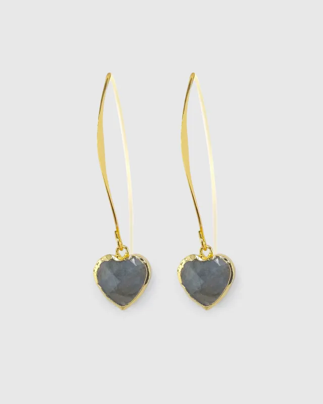 Miz Casa & Co Hazel Heart Hook Earrings Smokey Quartz made by Miz Casa & Co