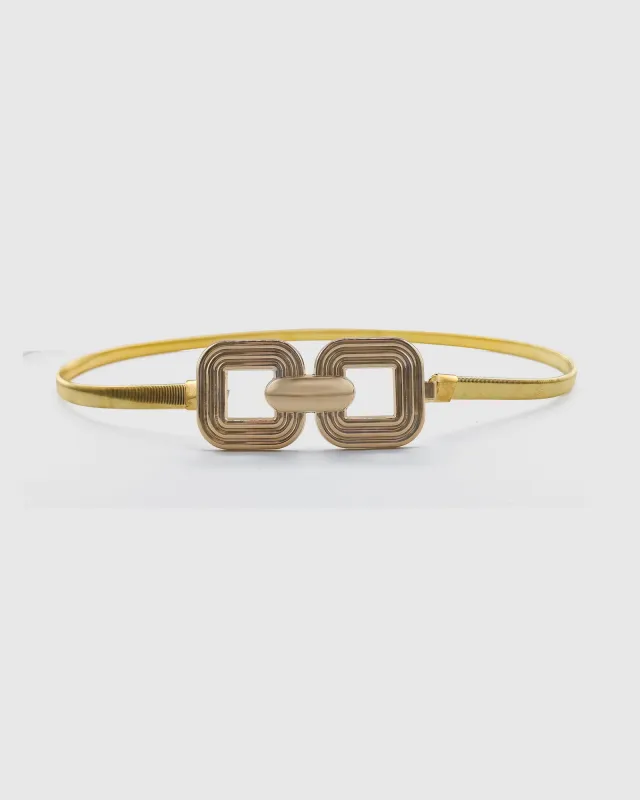 Miz Casa & Co Small Double Rectangle Belt Gold made by Miz Casa & Co