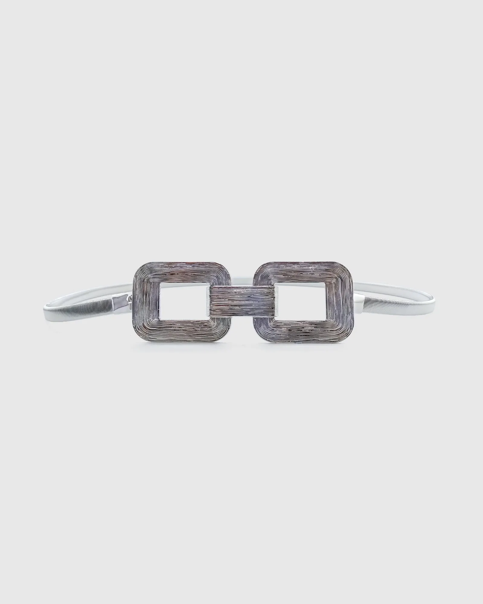 Miz Casa & Co Large Double Rectangle Belt Silver sold by Miz Casa & Co