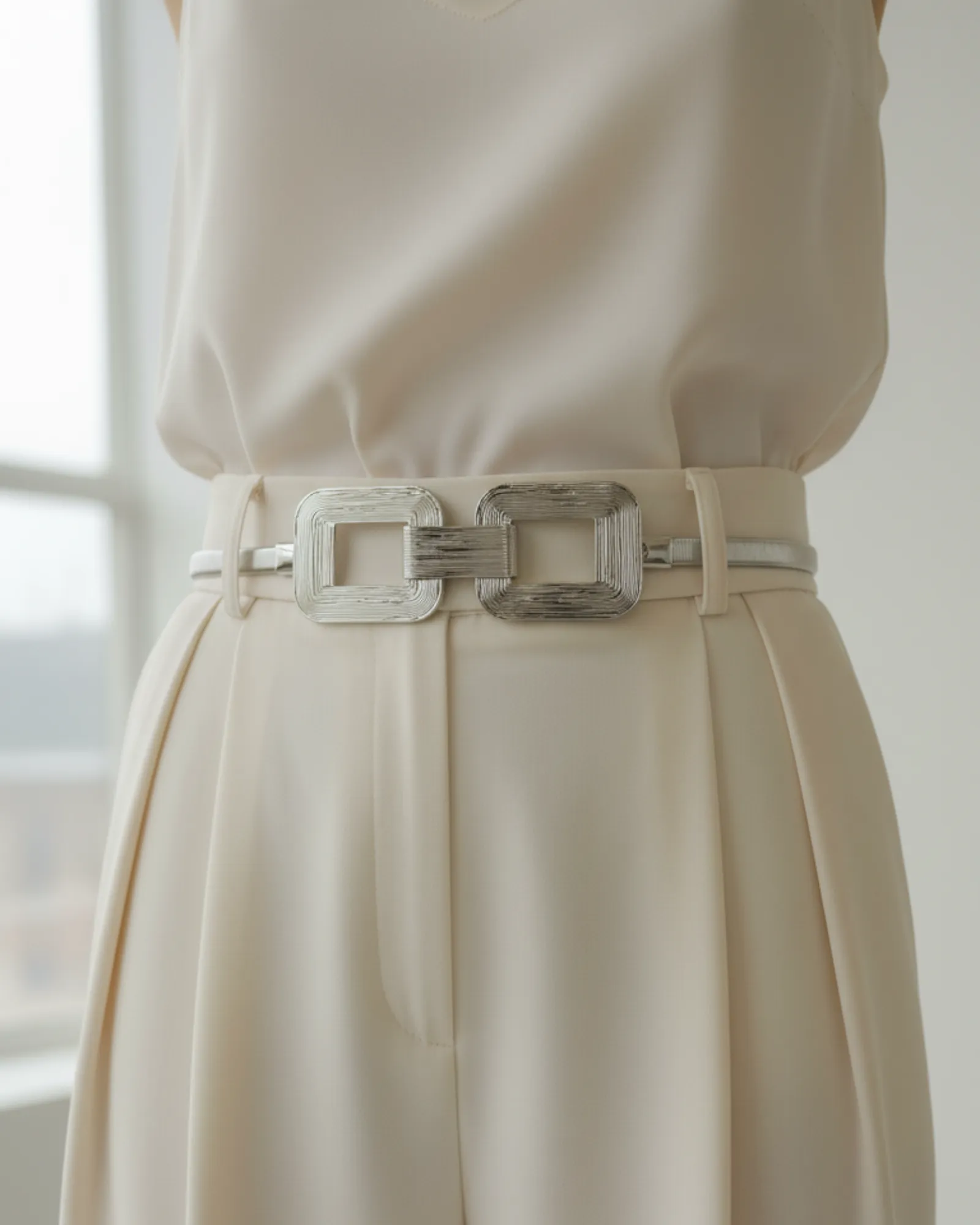 Miz Casa & Co Large Double Rectangle Belt Silver sold by Miz Casa & Co product image thumbnail 2