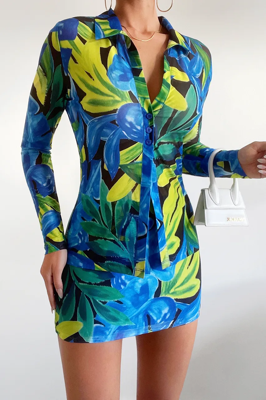 ROMANCE MESH TOP - BLUE FLORAL sold by Runaway The Label product image thumbnail 4