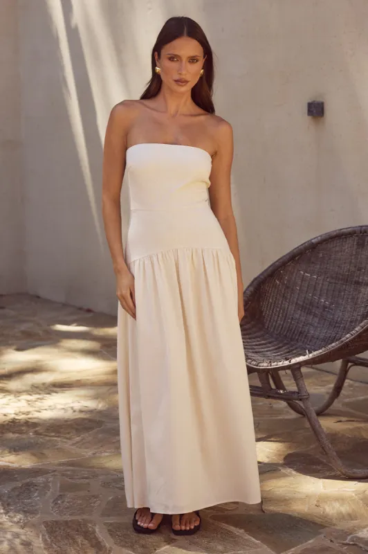 DANICA MIDI DRESS - LATTE sold by Runaway The Label