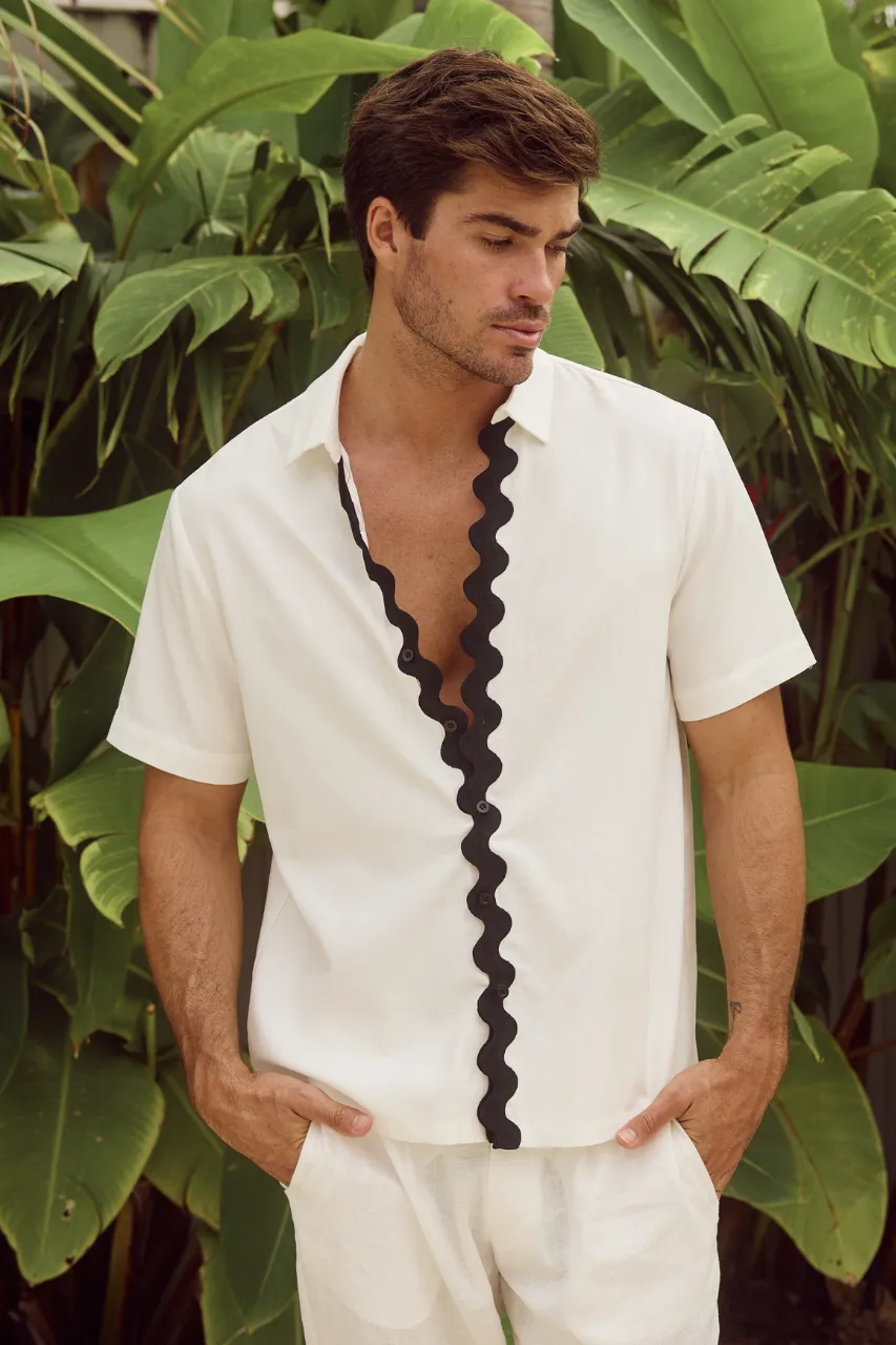 HARRY SHIRT - WHITE/BLACK sold by Runaway The Label