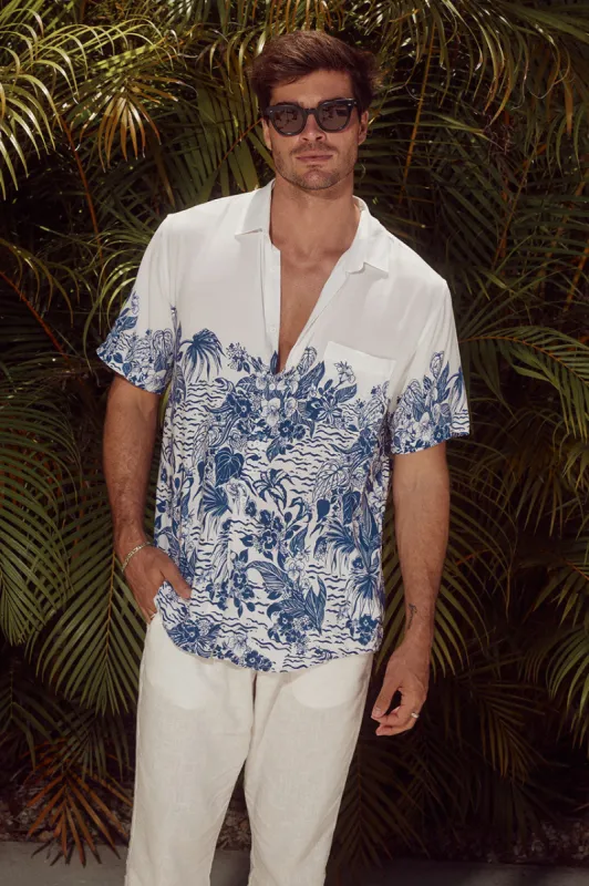 OLIVER SHIRT - WHITE/NAVY sold by Runaway The Label