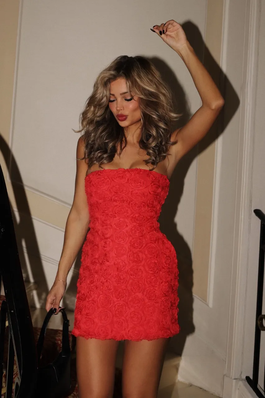ROSALINE MINI DRESS - RED sold by Runaway The Label