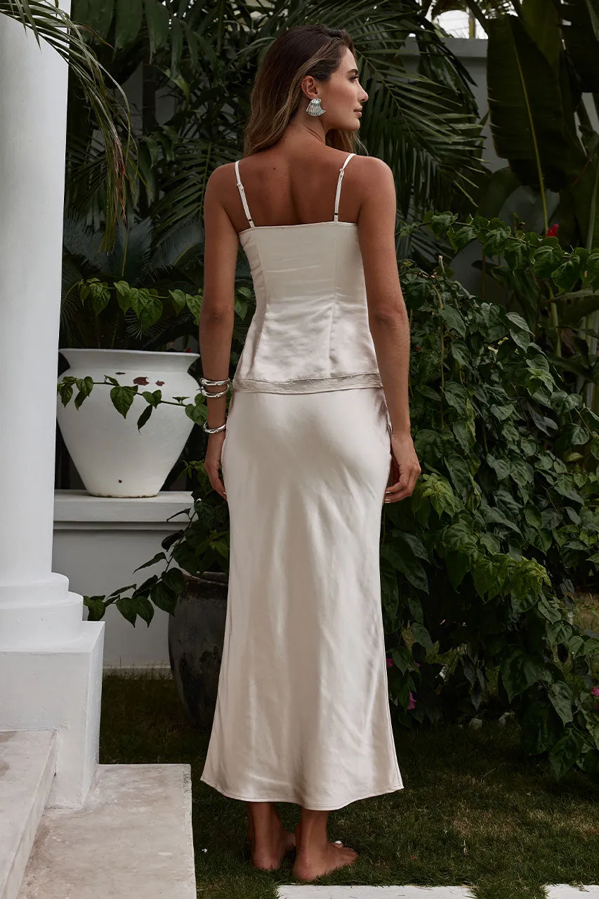 MELROSE MIDI SKIRT - CHAMPAGNE sold by Runaway The Label product image thumbnail 2