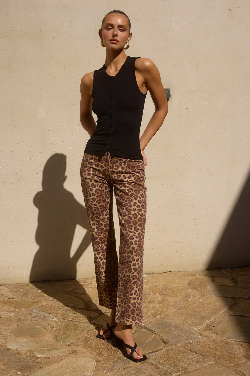 GIGI PANT - LEOPARD sold by Runaway The Label product image thumbnail 5
