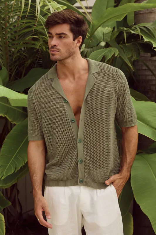 CASPER KNIT SHIRT - MILITARY sold by Runaway The Label