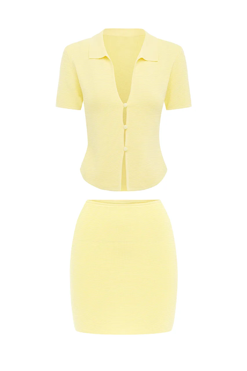 THE KNIT MINI SKIRT - BUTTER sold by Runaway The Label product image thumbnail 3