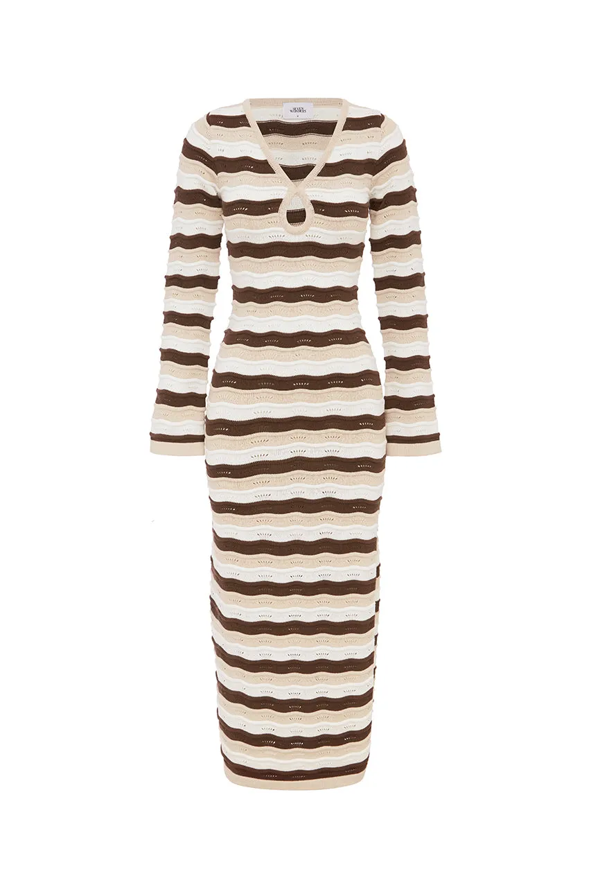 BLANCHE MIDI DRESS - CHOC MULTI sold by Runaway The Label product image thumbnail 5