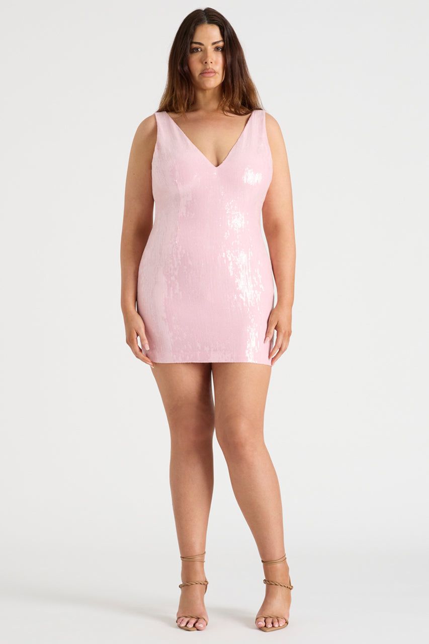 THE SEQUIN MINI DRESS - PINK sold by Runaway The Label product image thumbnail 4