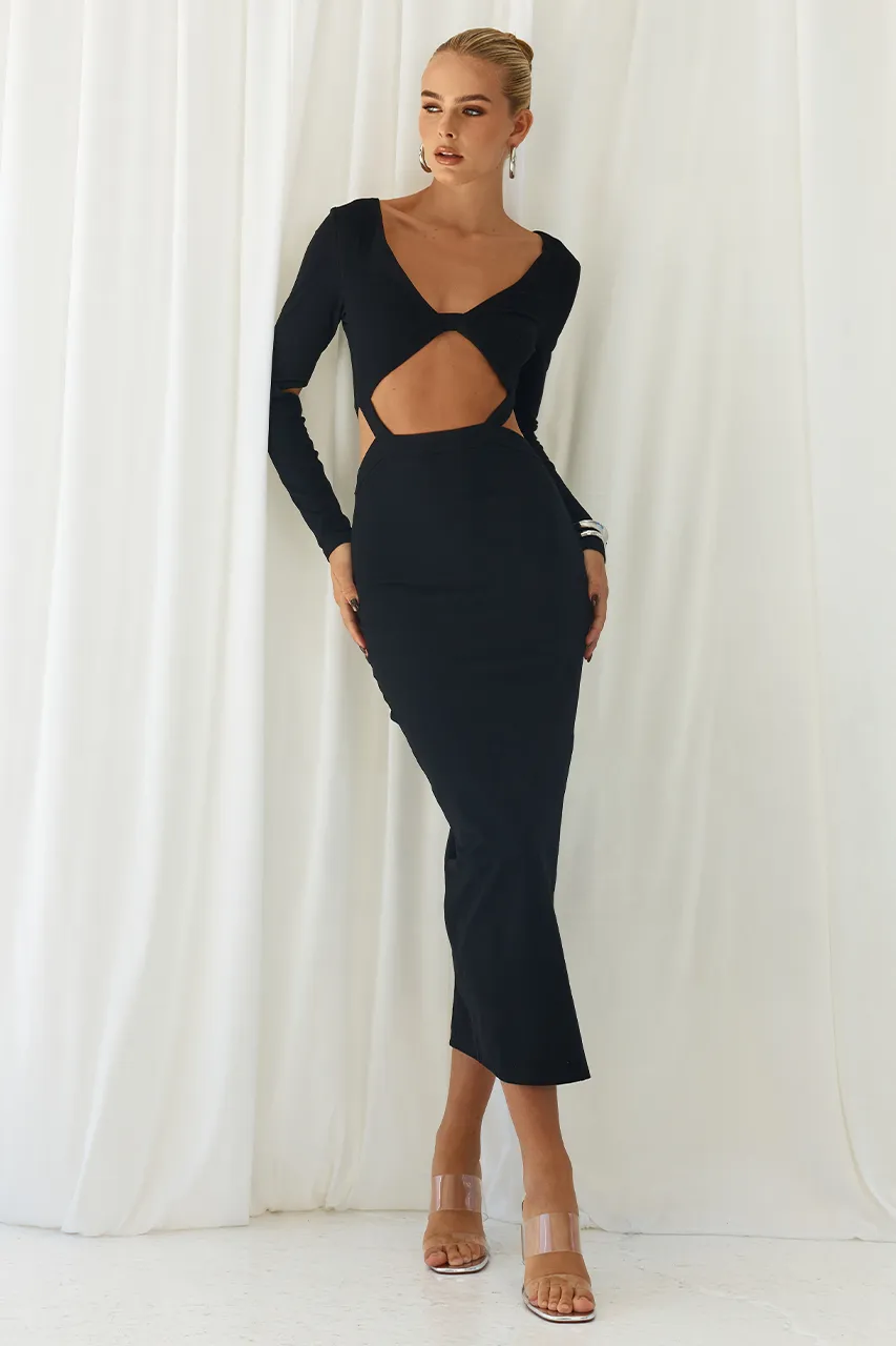 BRIANNA MIDI DRESS - BLACK sold by Runaway The Label product image thumbnail 5