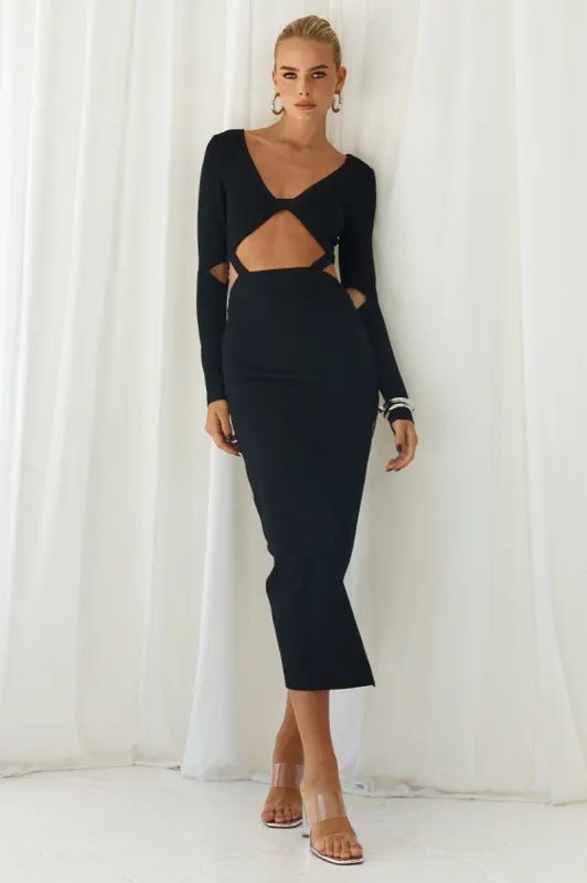 BRIANNA MIDI DRESS - BLACK sold by Runaway The Label