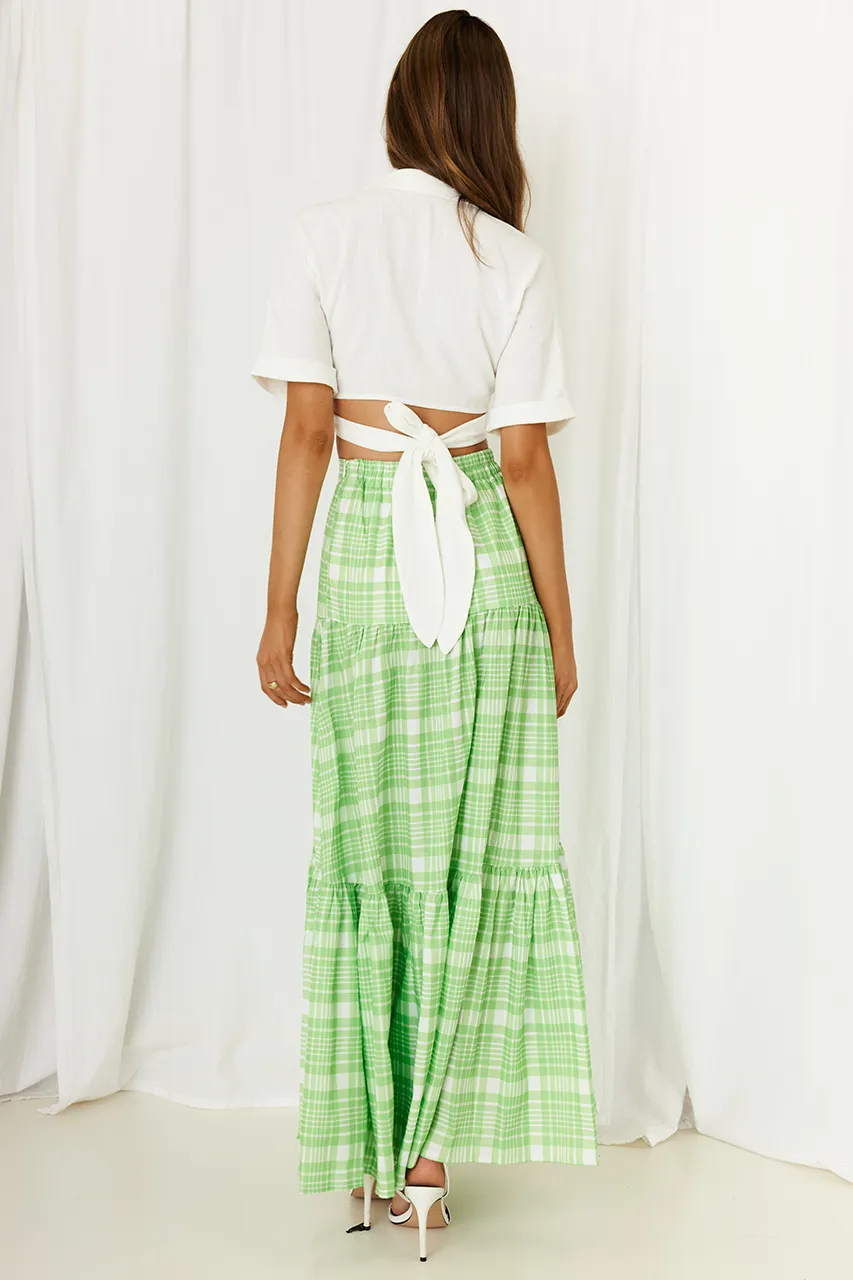 Valence Maxi Skirt - Green Check sold by Runaway The Label product image thumbnail 3
