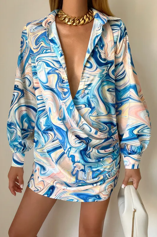 Etoile Shirt Dress - Blue sold by Runaway The Label