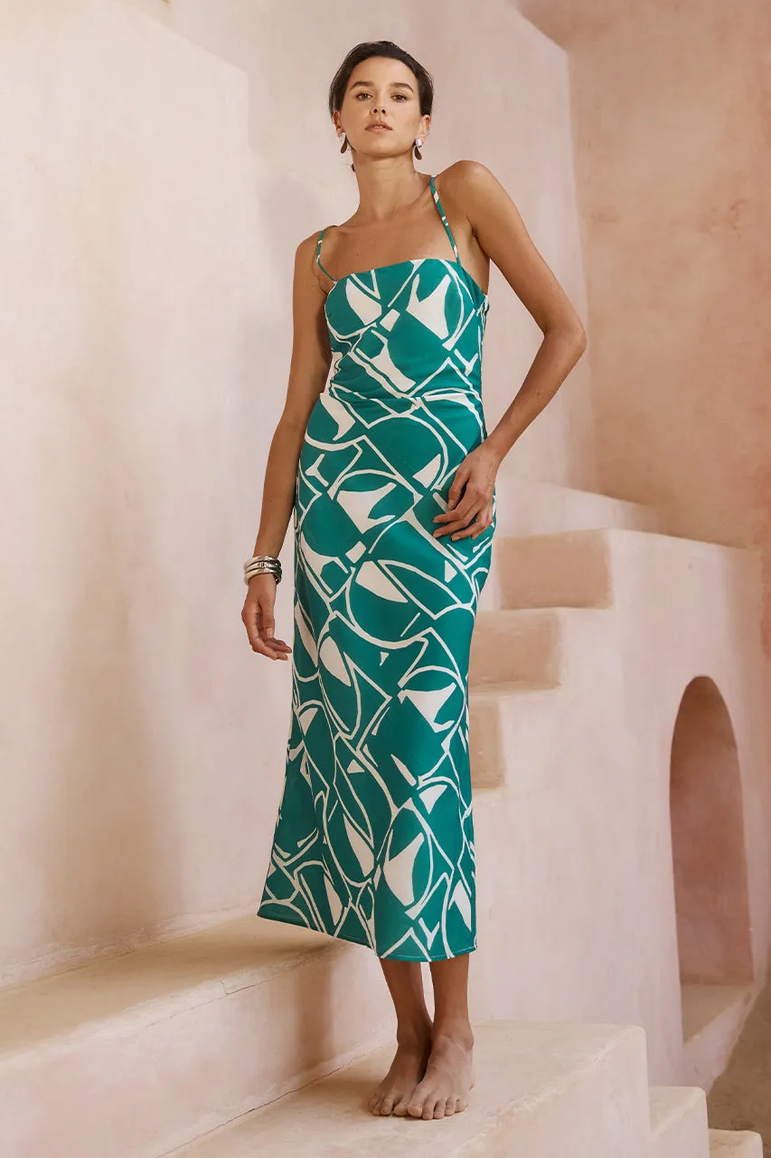 GIANI MIDI DRESS - GREEN sold by Runaway The Label product image thumbnail 5