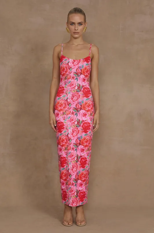 DEIA MIDI DRESS - BEGONIA PRINT sold by Runaway The Label