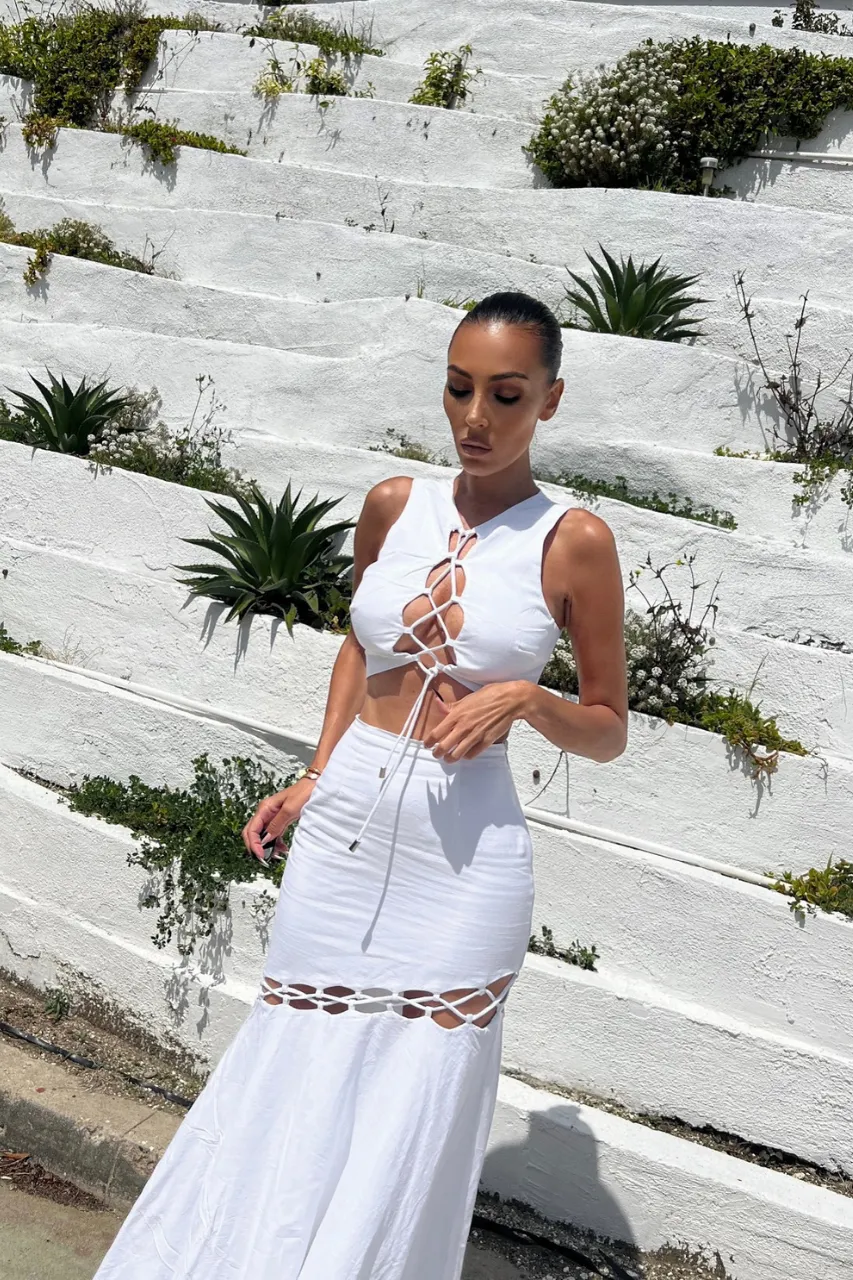 LANI MAXI SKIRT - WHITE sold by Runaway The Label product image thumbnail 4