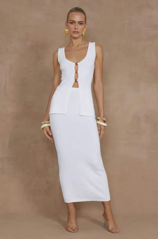 NADINA MIDI SKIRT - WHITE sold by Runaway The Label