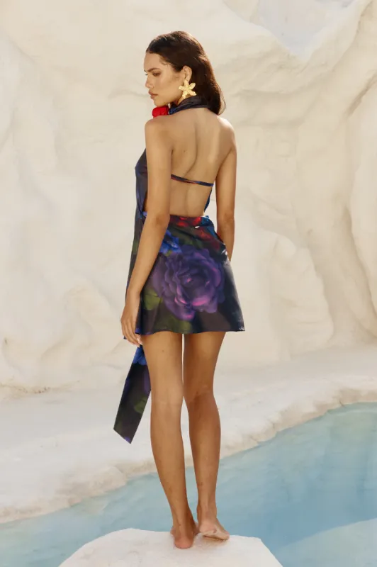 SERINA MINI DRESS - DARK FLORAL sold by Runaway The Label