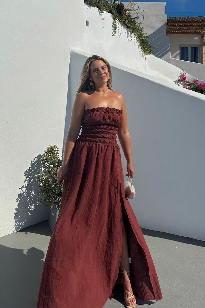 LEELA MAXI DRESS - CHOCOLATE sold by Runaway The Label product image thumbnail 4