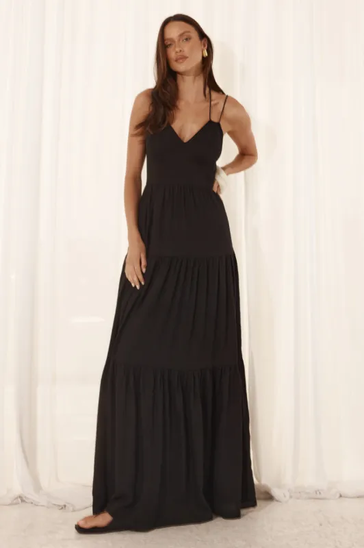 CHIARA MAXI DRESS - BLACK sold by Runaway The Label