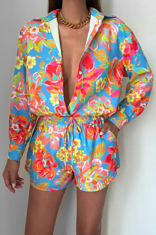 Eden Shirt - Blue Floral sold by Runaway The Label