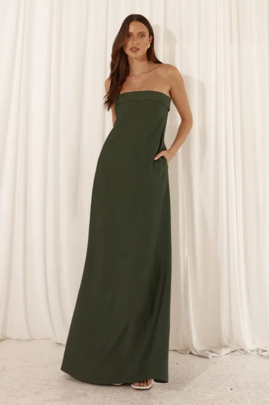 SAPHIRA MAXI DRESS - KHAKI sold by Runaway The Label